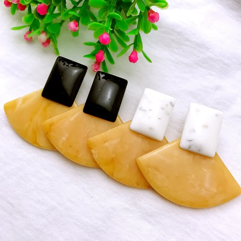 Корейские серьги из смолы для девушек геометрические большие серьги-капли
