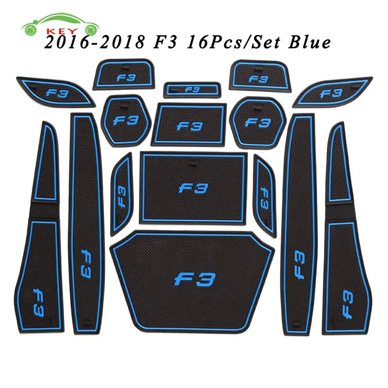 Blue Автомобильные ворота Слот коврик для BYD F3- Противоскользящий дверной коврик резиновая чашка паз коврик Декор авто аксессуары для интерьера - Название цвета: Blue