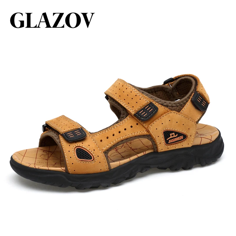 GLAZOV/Лидер продаж новая модная летняя пляжная Мужская обувь для отдыха кожаные