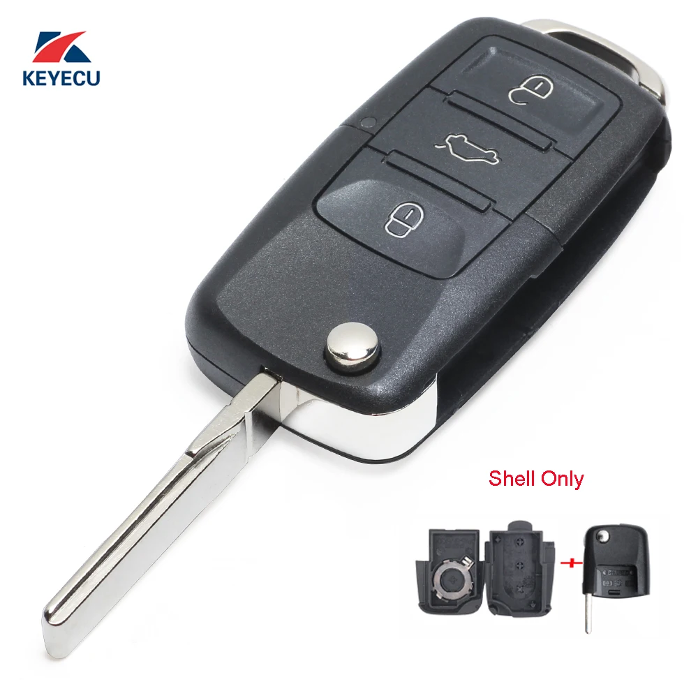 Сменный Чехол для автомобильного ключа брелока KEYECU чехол с 3 кнопками Volkswagen Passat