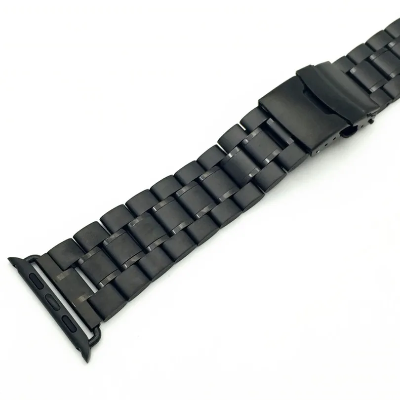 Solid Link Watch Band Strap Stainless Steel Luxury Bracelet Adjustable For Apple iWatch 38mm 42mm And Adapter Watchbands