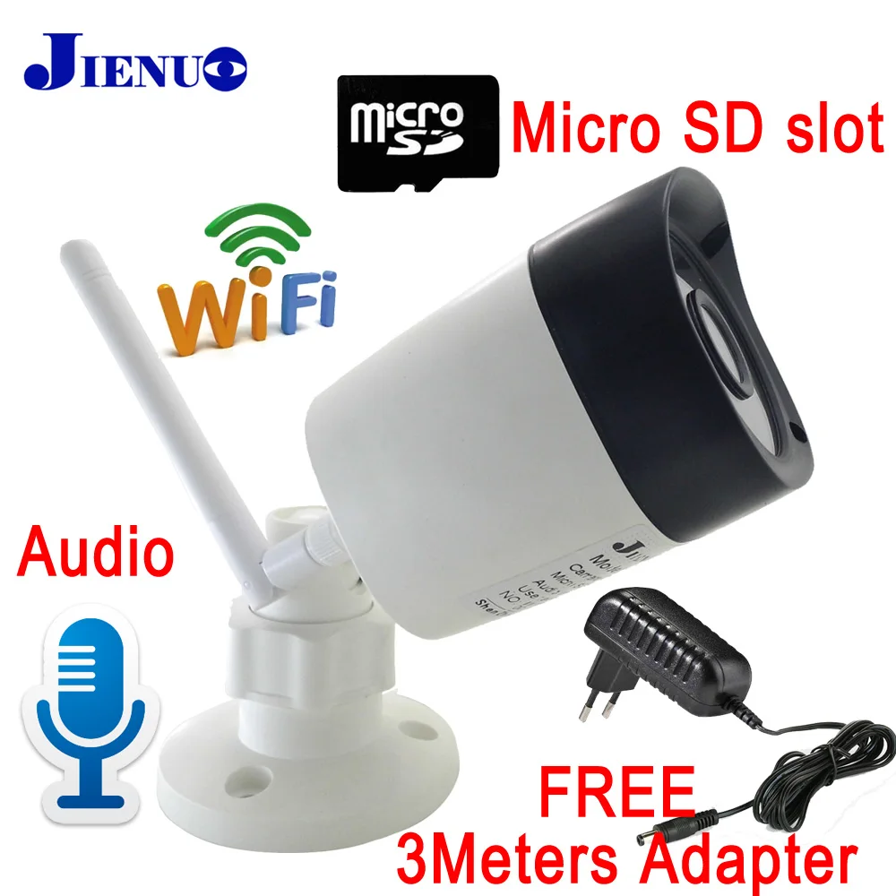 Камера видеонаблюдения JIENU IP Wi Fi водонепроницаемая беспроводная с разъемом Micro sd
