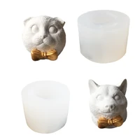 mold silicone animal candle molds aromatherapy plaster cat dog head mould soap molds aroma stone moulds decorative car cute 3d