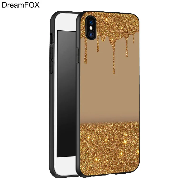 DREAMFOX K181 розовый Золотой блестящий черный Мягкий ТПУ силиконовый чехол для Apple iPhone