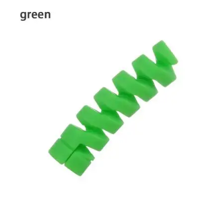 Green Спиральный кабель защитная линия передачи данных силиконовый намоточный чехол для iphone samsung Android usb зарядный чехол для наушников - Цвет: Green