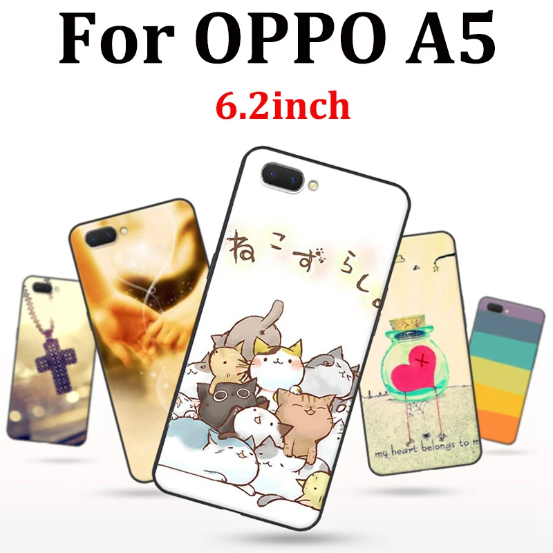 6 2 дюйма для OPPO A5 чехол милый мультяшный мягкий телефона OPPOA5 защитный A 5 fundas capas