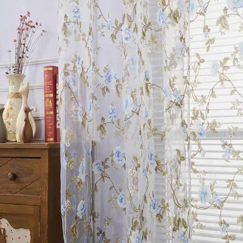 1 шт. декоративные жаккардовые тюлевые шторы с принтом для гостиной спальни двери