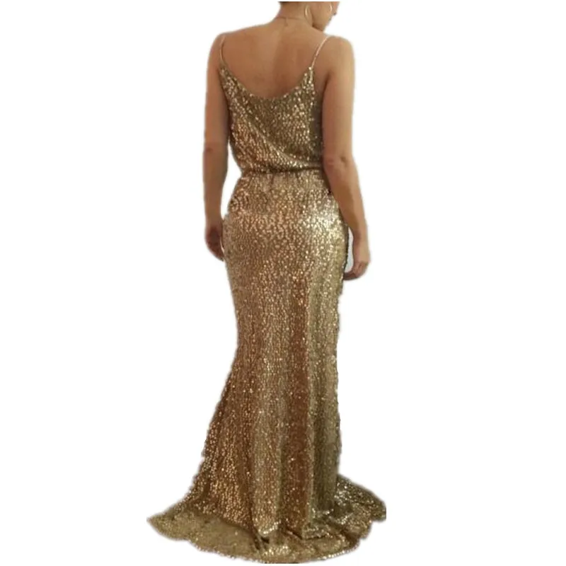 Новое женское сексуальное платье с v образным вырезом открытой спиной блестящее