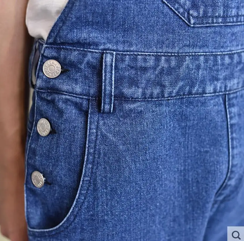 Мужская одежда джинсовые брюки-комбинезон штаны на тонких бретельках новинка 2016