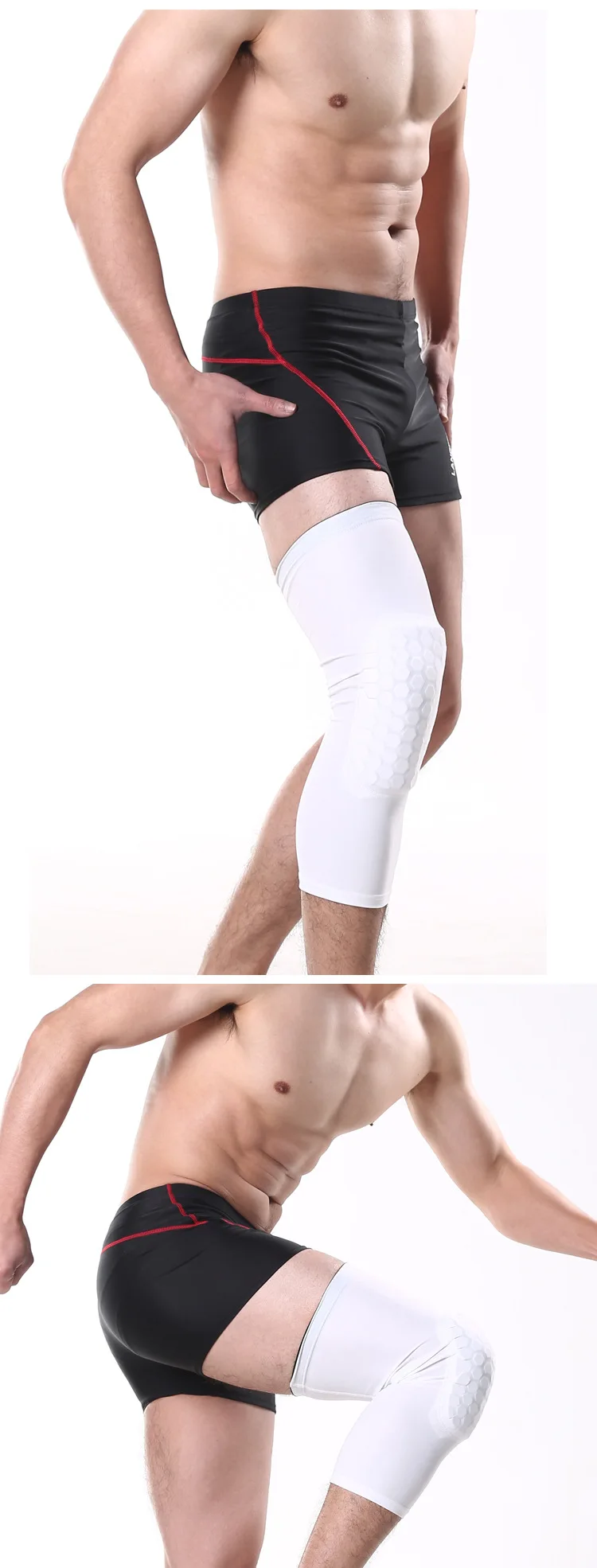 1 Пара Противоскользящие наколенники для баскетбола с длинным рукавом XL| |