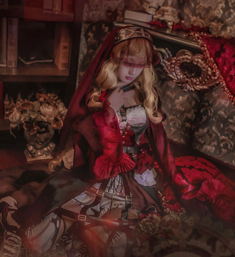 Лидер продаж длинное платье с капюшоном для косплея SINoALICE Alice Red Riding Hood monk костюм