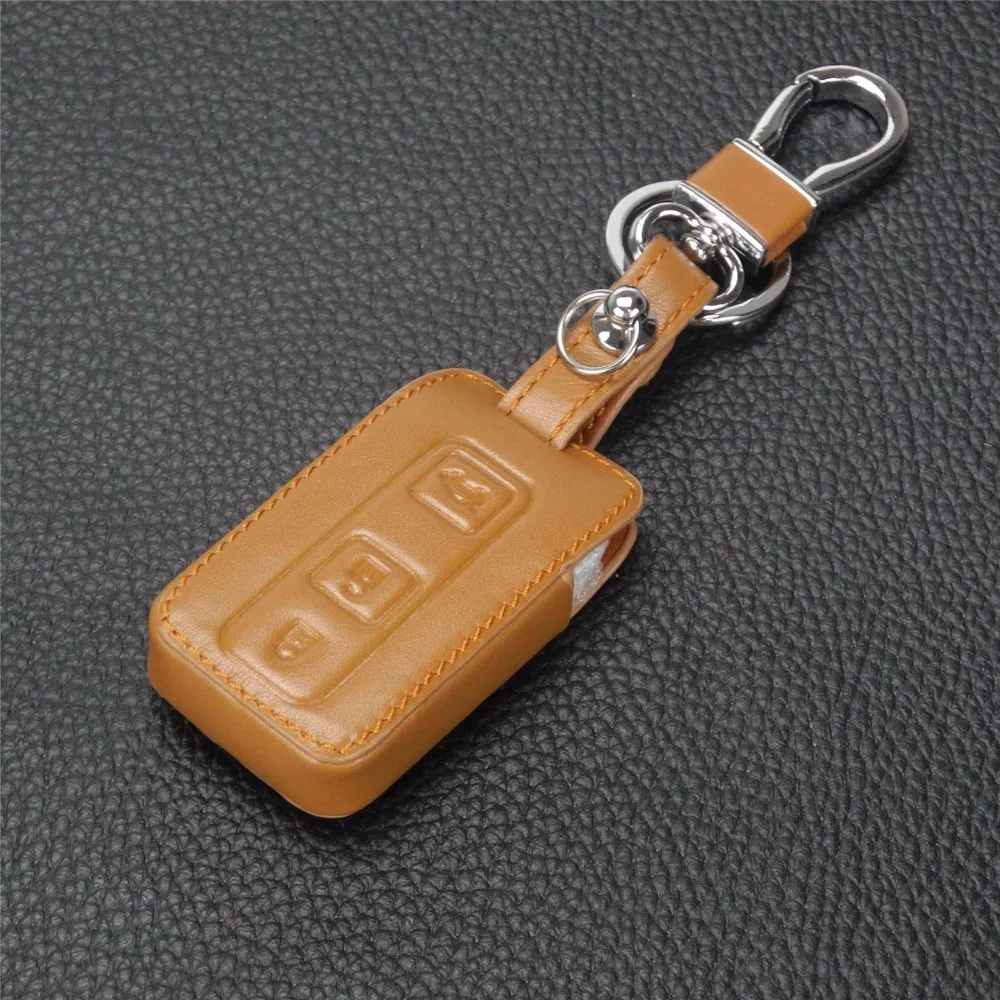 Jingyuqin 3 кнопки кожаный чехол для ключей Toyota Camry Solara Avalon RAV4 Prius Celica удаленный