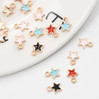 zinc alloy black white pink blue red enamel charms mini stars charms 68mm 50pcslot for diy jewelry making finding accessories