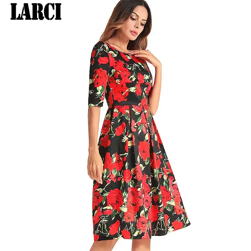 LARCI женское модное летнее платье Элегантное без рукавов с принтом Повседневное