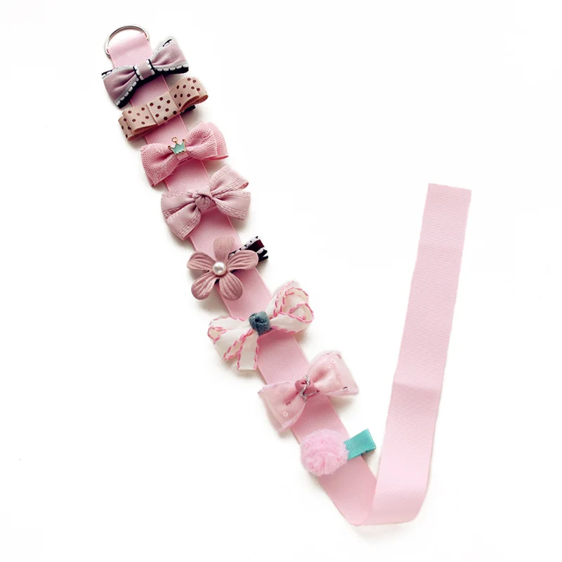 8pcs pink Новые детские зажимы для волос бант Корона мультфильм девочка заколка для волос девушки заколки для волос заколки бант на голову клип - Цвет: 8pcs pink