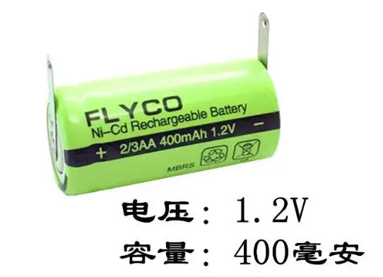 10 шт. батарея NI-Cd 2/3AA 400 мА/ч 1 2 V 2/3AA400mAh V-гидридных и никель-кадмиевых типов