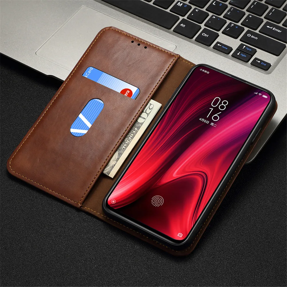 Чехол-книжка Red mi K20 Pro с магнитной застежкой для Xiaomi mi 9t Pro, роскошный кожаный чехол-портмоне в стиле ретро, держатель для карт, красный чехол для телефона mi K20