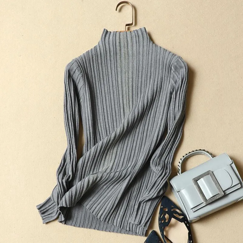 2018 New Arrival Autumn Sweater Slim Women Sweaters And Pullovers Casual Fashion Turtleneck Long Sleeve Knitted Pull Femme | Женская