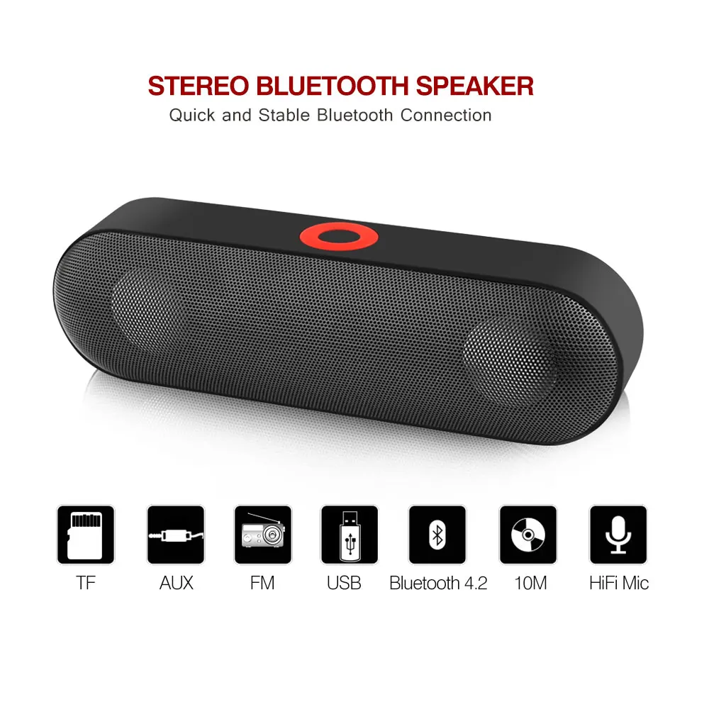 Bluetooth Колонка Reotgtu компактная портативная с поддержкой TF AUX|Портативные колонки| |