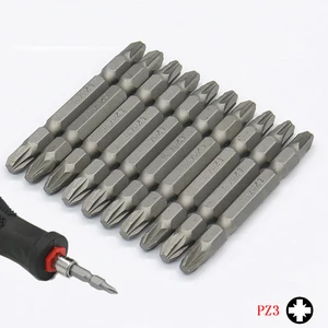 Набор бит posiidriv PZ0 PZ1 PZ2 PZ3 из хромованадиевой стали, длина 65 мм, Длина 14 дюйма, 6,35 мм, шестигранный хвостовик, двухсторонние биты для отверток
