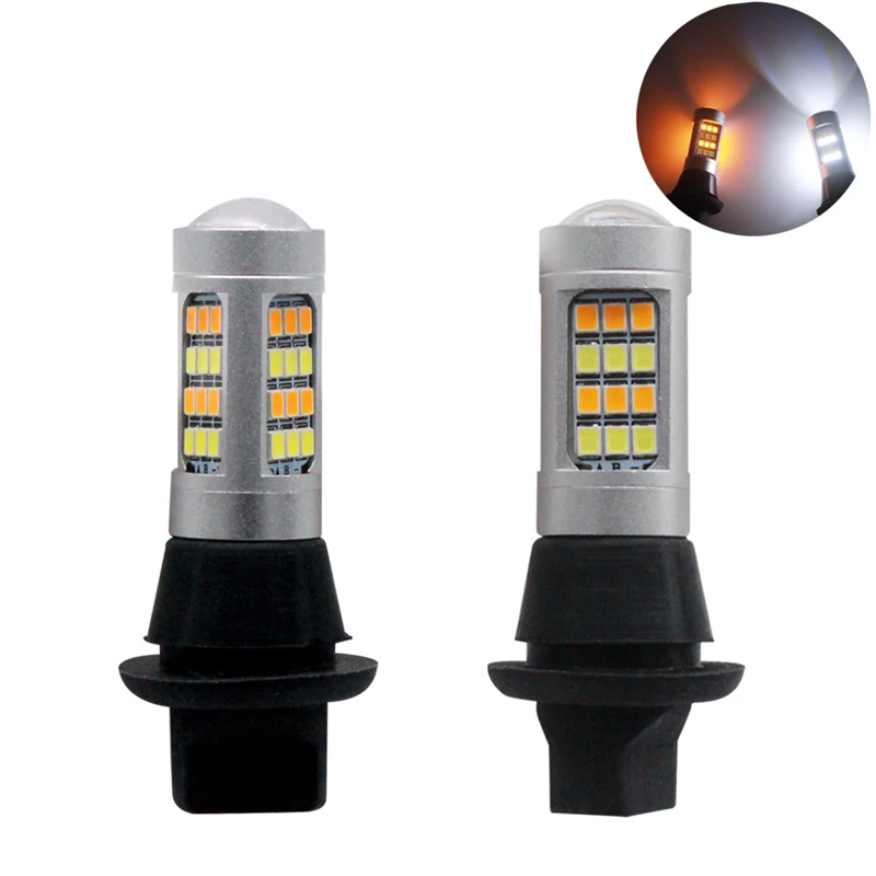 YIJINSHENG T20 Led 42 SMD высокая мощность дневной ходовой светильник+ сигнал поворота DRL двойной режим 1156 T20 T25 7440 SMD WY21W ходовые лампы