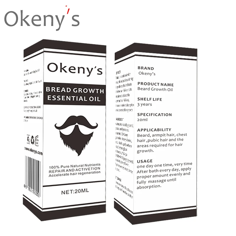 2 шт., набор OKeny's для мужчин, масло для усов, бороды, восковой Бальзам для бороды, продукты для выпадения волос, несмываемый кондиционер для ухоженного роста бороды, 20 мл