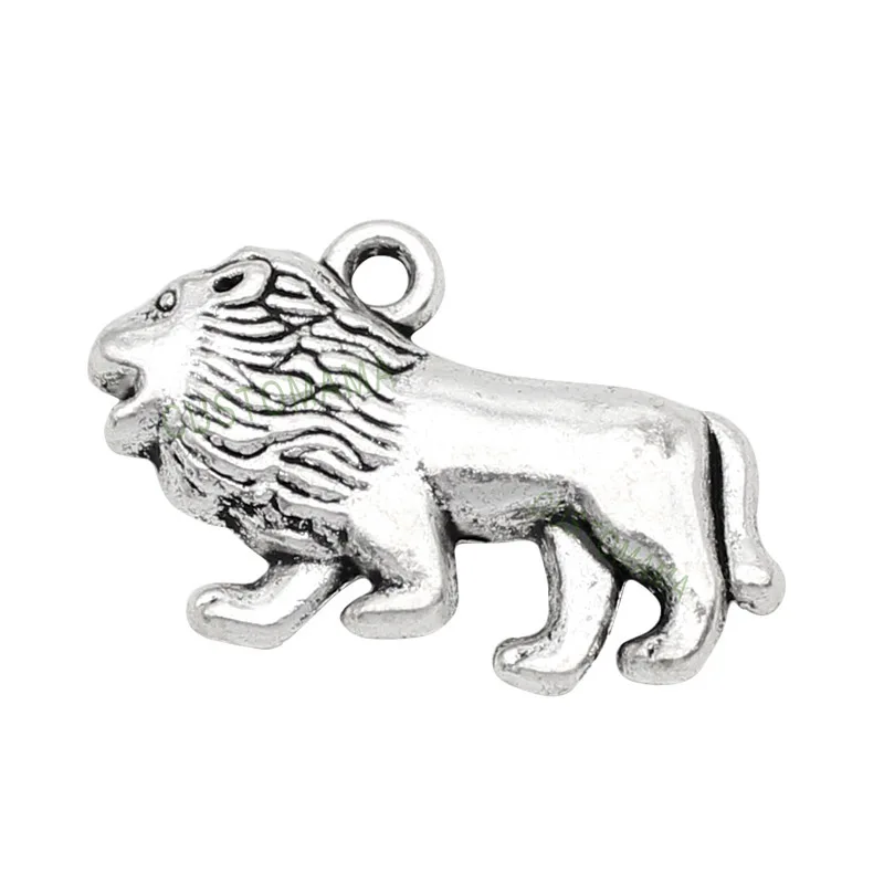 

30pcs-Antique Silver Lion Charms Pendants 29x18mm