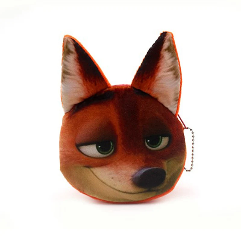 YIYOHI 12 см* 10 см милый стиль 3D принт сумасшедшие животные молния плюшевый Кошелек для монет Kawaii Детский кошелек для монет женские кошельки мини сумочка