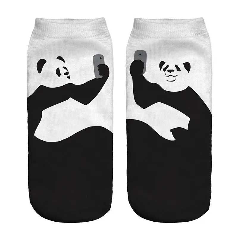 Женские носки с 3D рисунком панды новые мужские милые унисекс низким вырезом