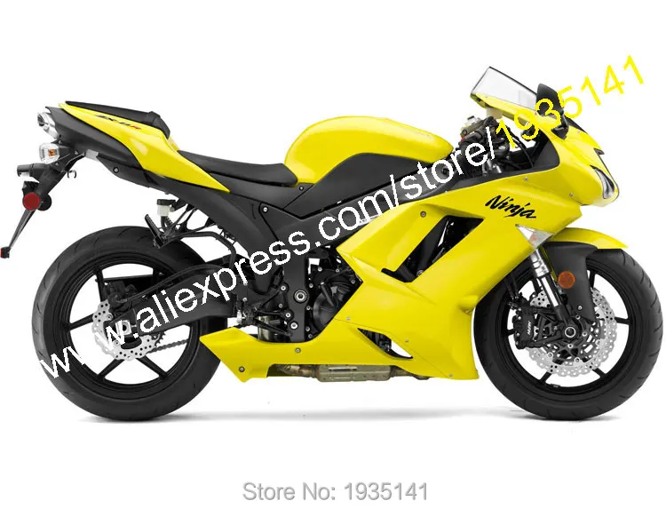 Для Kawasaki ZX 6R 07 08 Ninja zx636 636 ZX6R 2007 2008 Все желтые обтекатели ABS (литье под давлением)|sale