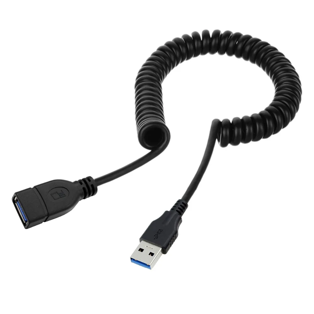 

30cm to 100cm Stretch USB 3.0 Type-A Male to Female Extension Data Charge Cable for Tablet & Phone & Laptop