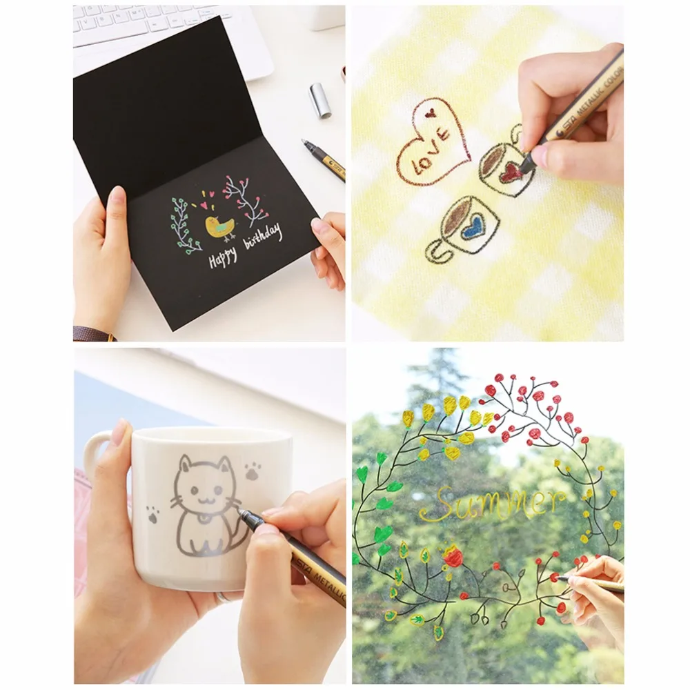 STA 2 мм металлический маркер Перманентный художественный ручка DIY Скрапбукинг