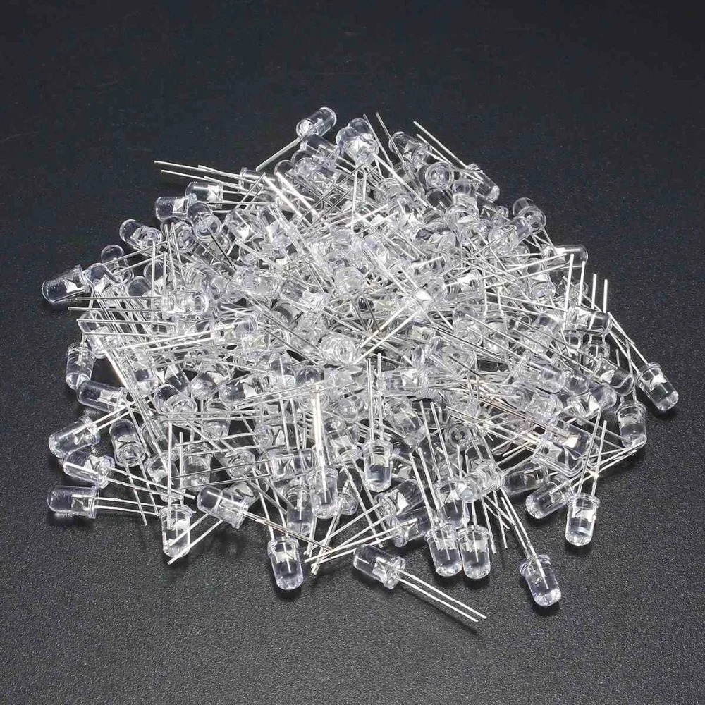 Новое поступление 1000 шт 5 мм круглый красный желтый белый зеленый синий