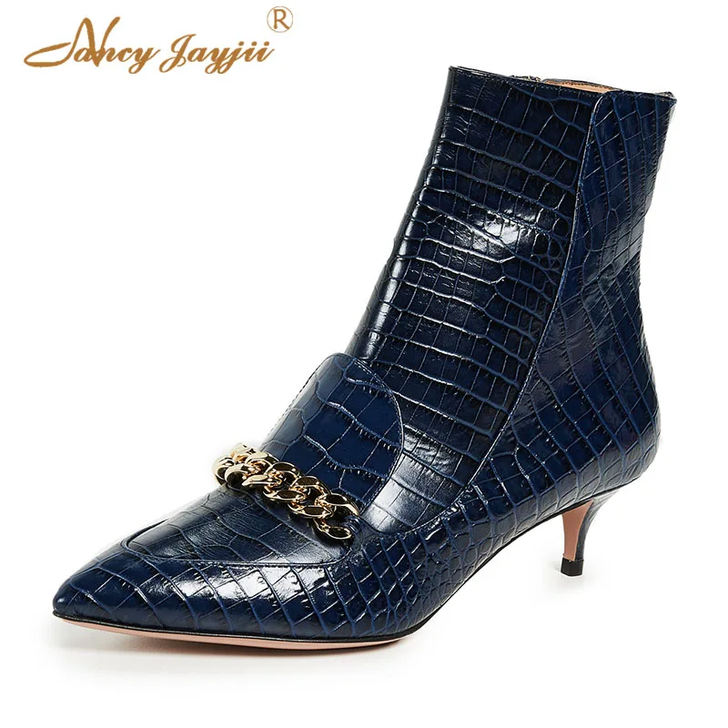 Женские ботильоны с эффектом камня синие женские ботинки привлекательная модная