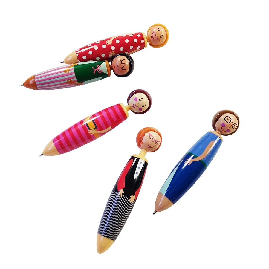 

20pcs/lot Sweet Girl Doll Design Ballpoint Pen Lovely Twig Ball Pen Students' Kawaii Gift Pens School Office Supplies