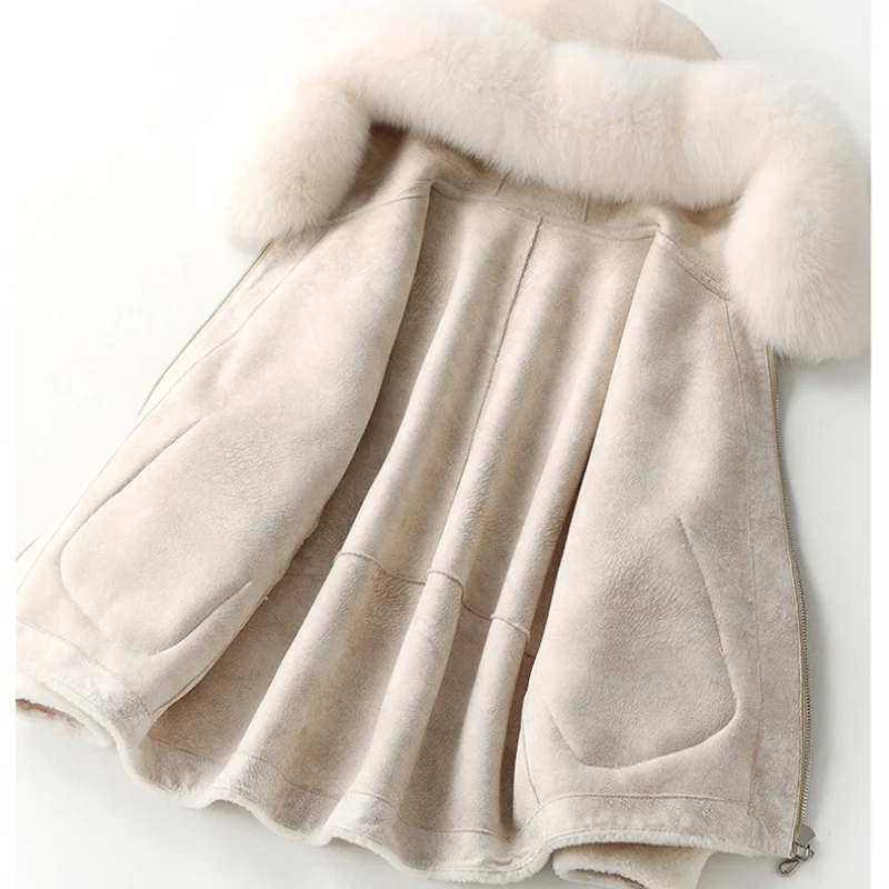 2018 Новое Женское зимнее теплое короткое пальто из овечьей кожи с мехом модное