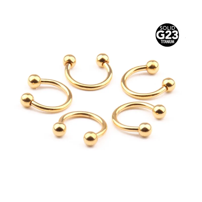LOULEUR 1 шт. поддельные перегородки кольцо для пирсинга носа Nez Gauge Horseshoe G23 титановые