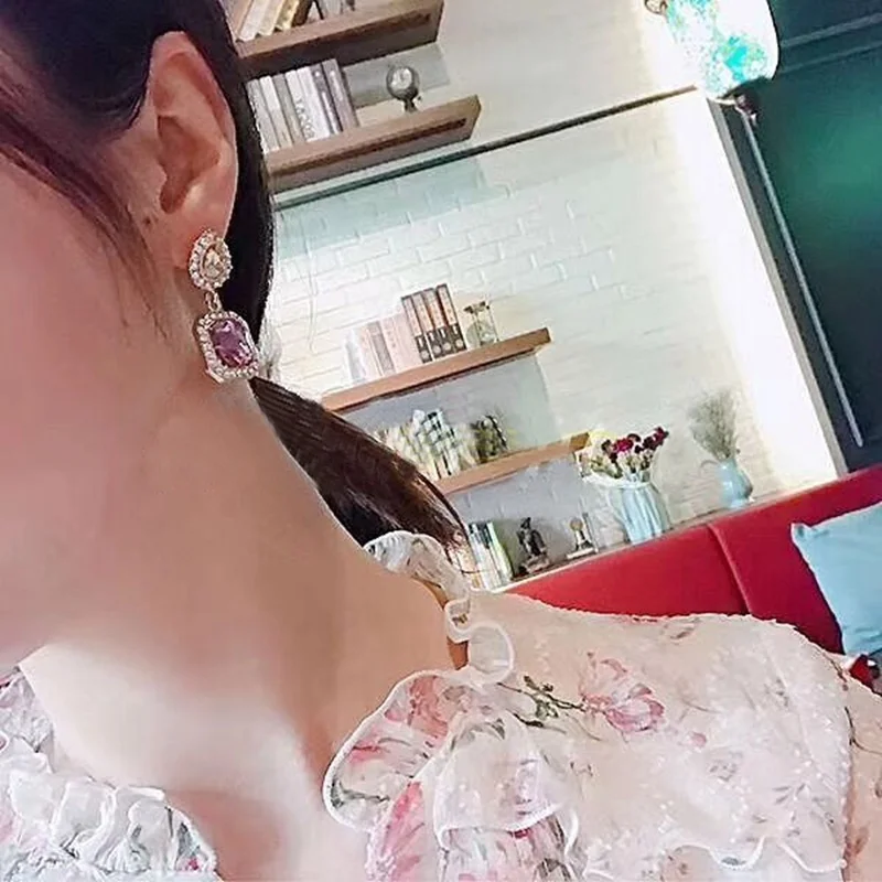 Женские Висячие серьги MENGJIQIAO корейские элегантные вечерние с квадратными