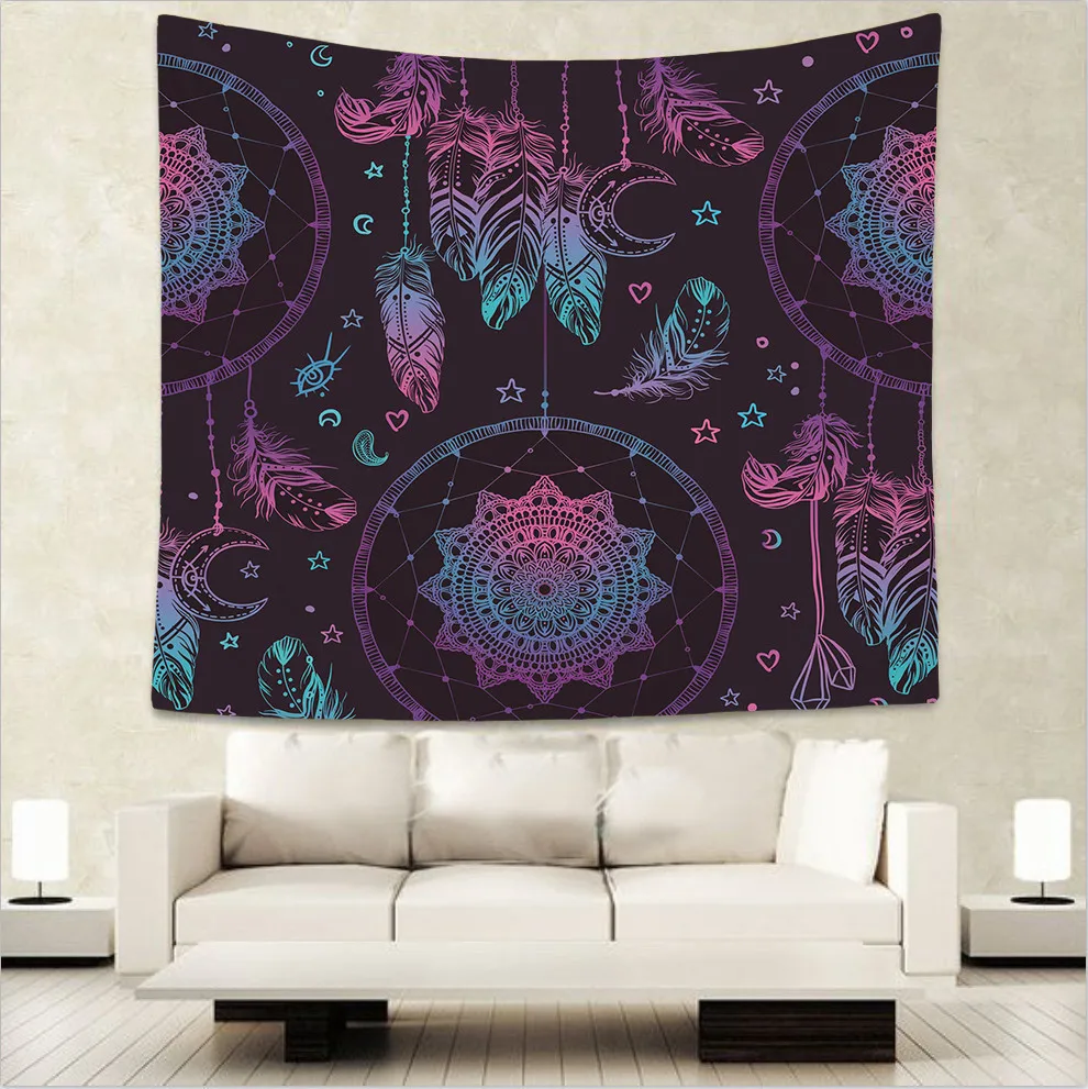 Цветной гобелен с изображением головы Будды индийский хиппи мандала настенное