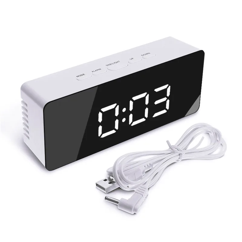 

Digoo DG-DM1 DM1 Wireless USB Mirror LED Digital Therometer Time Temperature Night Mode Lights Black Snooze Alarm Clock