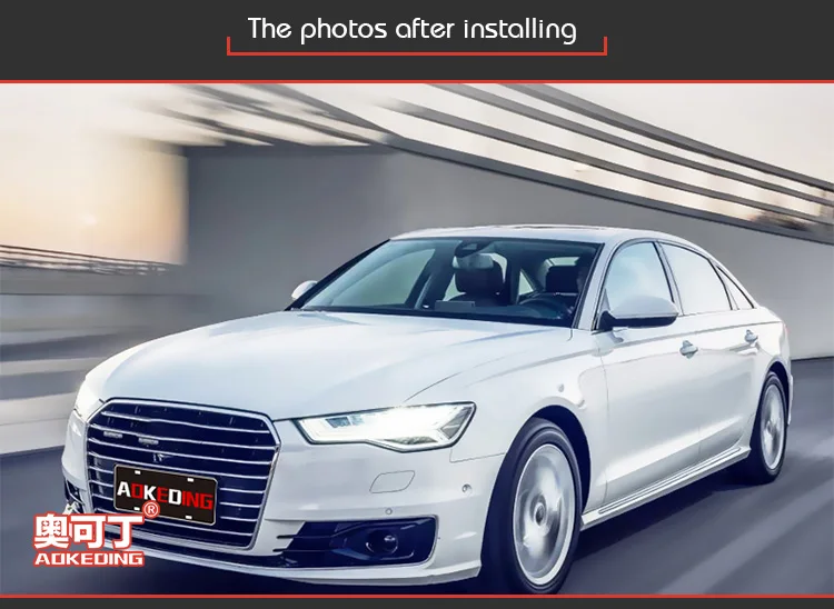 AKD автомобильный Стайлинг для Audi A6 фар 2013- Audi A6 светодиодный круглая фара-ореол ближнего света дальнего света DRL Биксеноновые линзы HID