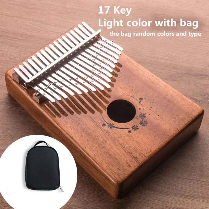 17 клавиш Kalimba пианино из красного дерева твердая древесина|Пианино| |
