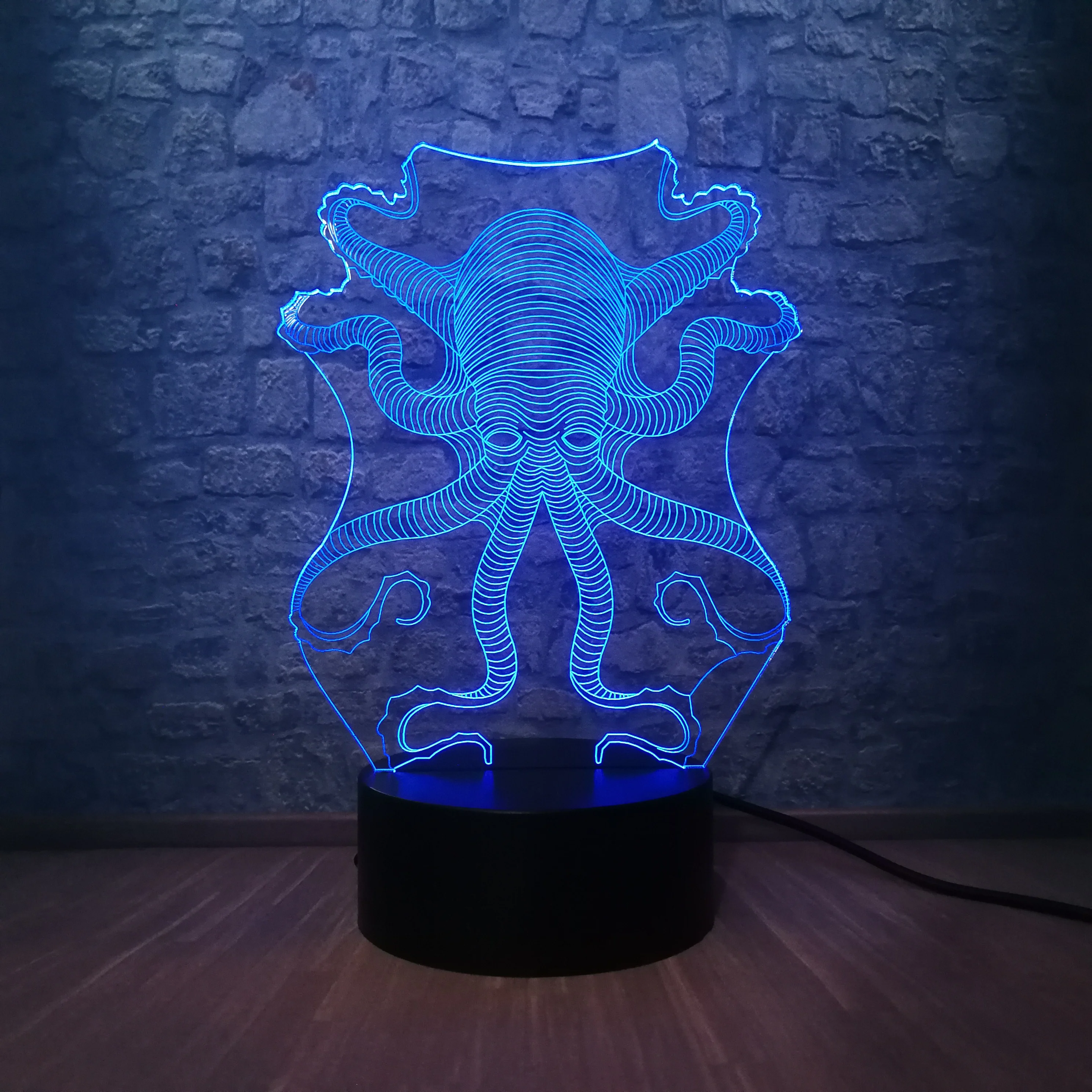 Яркие 3D животных Осьминог Каракатица RC USB светодиодный светильник Подводный мир