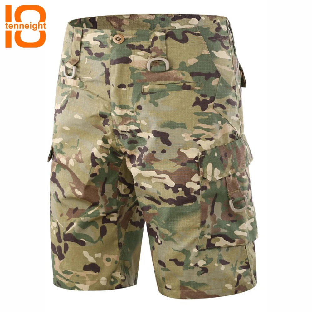 

TENNEIGHT Summer men Multi-bag Quick-drying Shorts Outdoors Tactical Cargo Shorts Camouflage Military Shorts climbing training