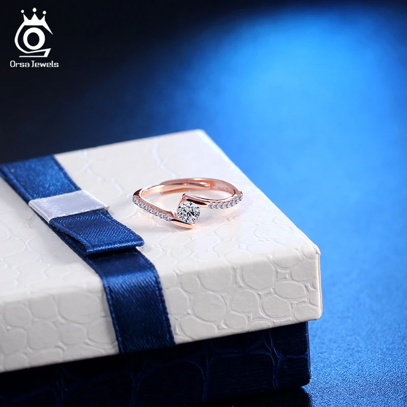 ORSA JEWELS большая рекламная акция женское регулируемое кольцо бабочка& жемчуг и блестящие AAA CZ модные вечерние ювелирные изделия PSR08-29