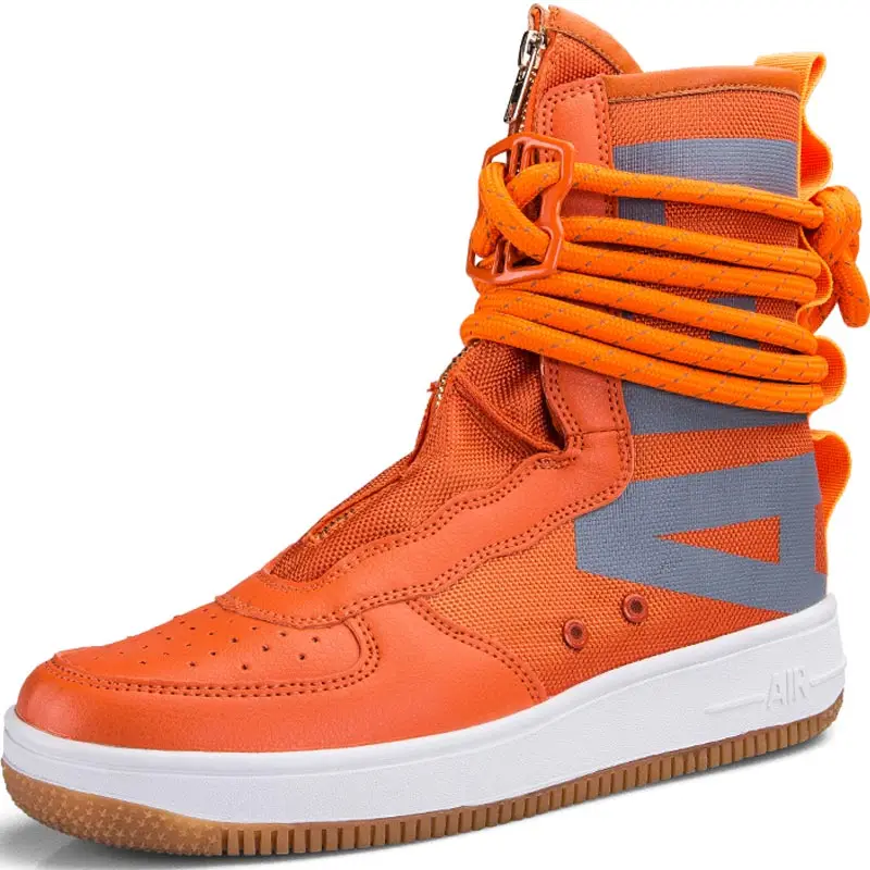 Comemore высокие мужские кроссовки спортивная обувь женская для мужчин Sepatu Pu кожаные