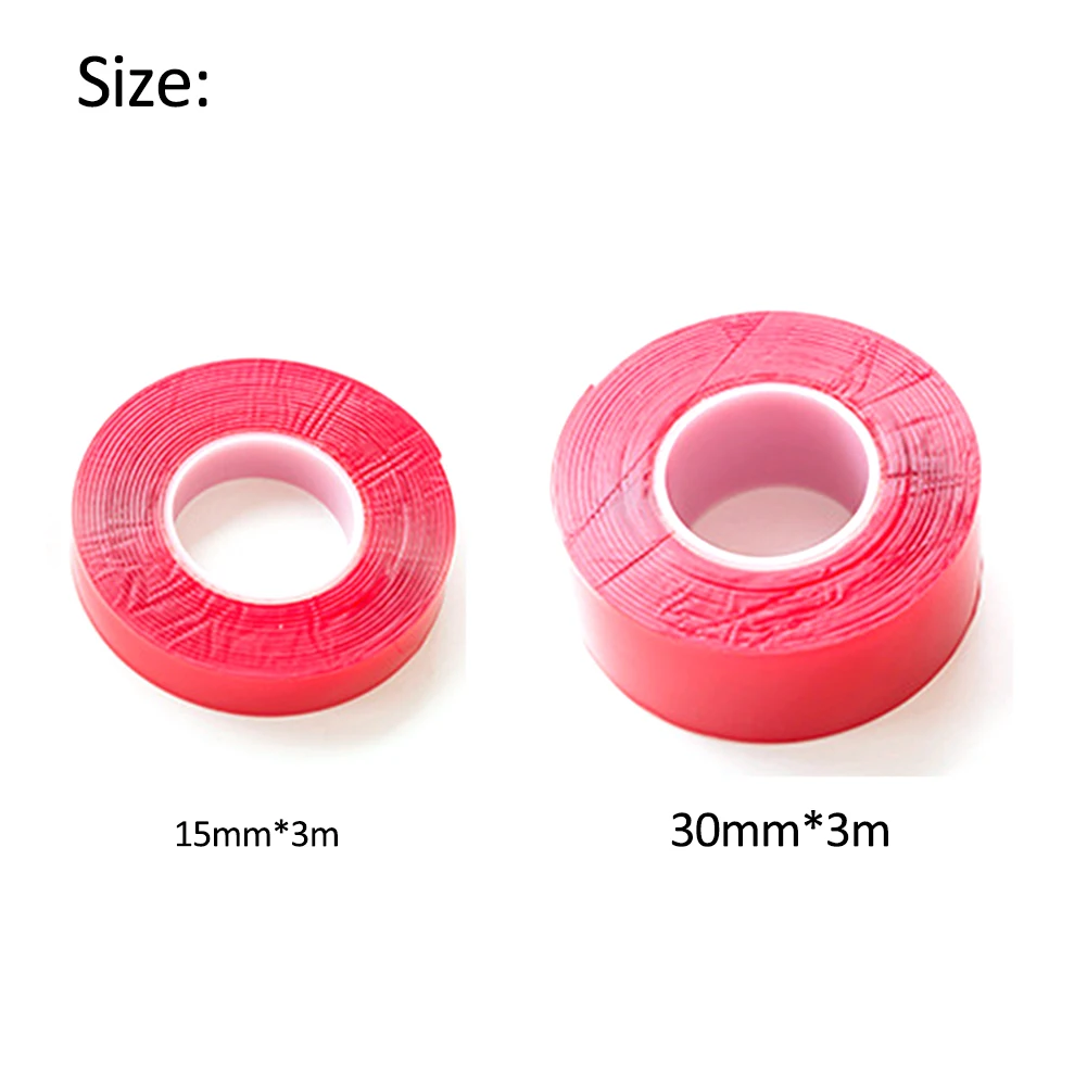 Transparent Double Sided Tape Household Wall Hangings Adhesive Car Sticker Glue Tapes Auto 15mmX3m/30mmX3m | Обустройство дома