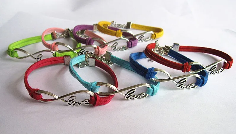 Кожаные браслеты Love Infinity 20 шт. браслет с красивым клевером и синими глазами