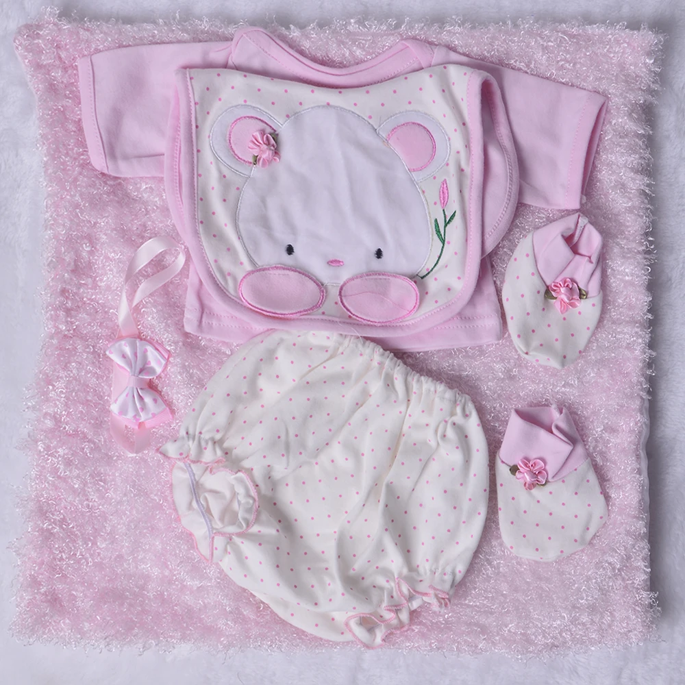 

Fashion Doll Clothes For Girl Suit 22-23 Inch Reborn Baby Dolls Looks Like Real Baby Clothes Sets Baby Accessories With Blankets