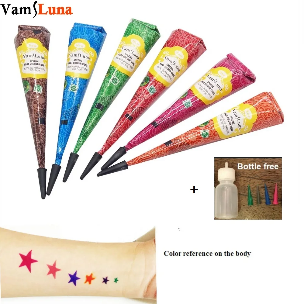 6 шт GOLECHA татуировка хной паста со светодиодной подсветкой из 30 мл Jac бутылка